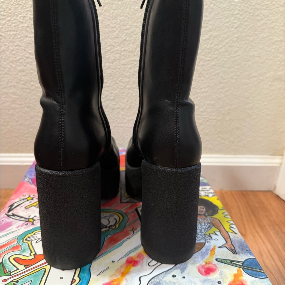 Black Platform Ankle Boots-Jeffrey Campbell - Burning Man - Picture 4 of 7